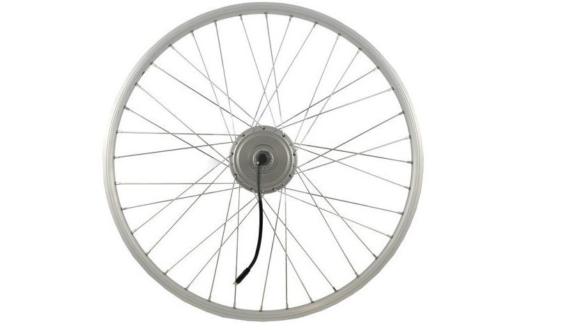 Delivery bike voorwiel met motor zilver velg